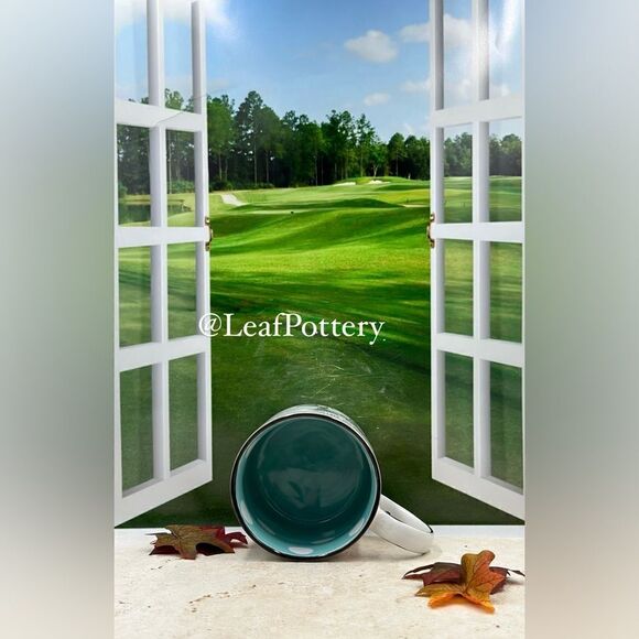 English Bulldog White/Turquoise  Ceramic  21oz  Mug - Picture 8 of 9